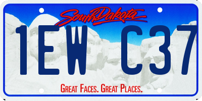 SD license plate 1EWC37