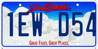 SD license plate 1EWD54