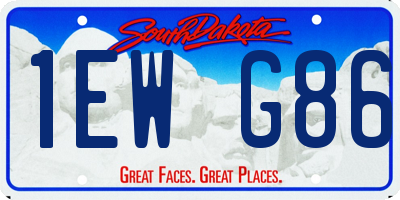 SD license plate 1EWG86