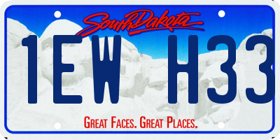 SD license plate 1EWH33