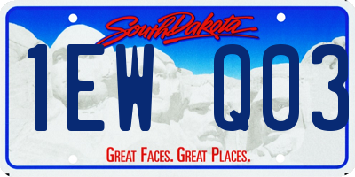 SD license plate 1EWQ03
