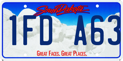 SD license plate 1FDA63