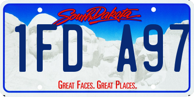 SD license plate 1FDA97