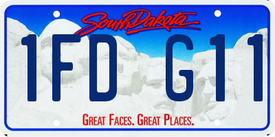 SD license plate 1FDG11