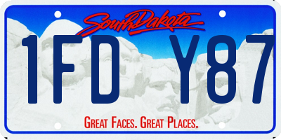 SD license plate 1FDY87