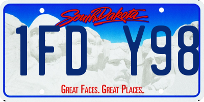 SD license plate 1FDY98