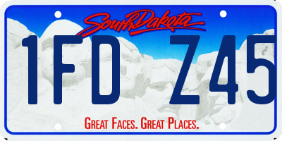 SD license plate 1FDZ45