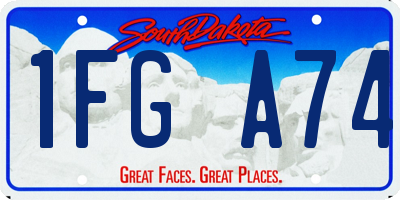 SD license plate 1FGA74