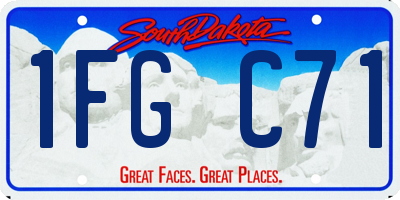 SD license plate 1FGC71