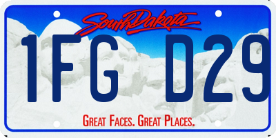 SD license plate 1FGD29