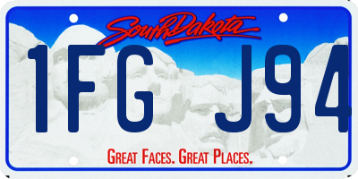 SD license plate 1FGJ94