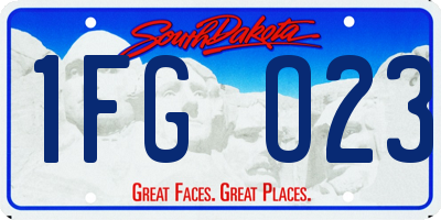 SD license plate 1FGO23