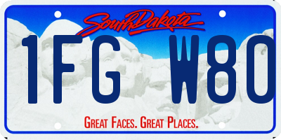 SD license plate 1FGW80