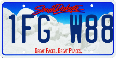 SD license plate 1FGW88