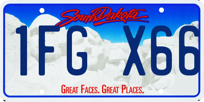 SD license plate 1FGX66