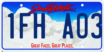 SD license plate 1FHA03