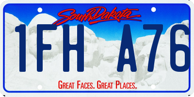 SD license plate 1FHA76