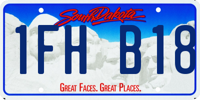 SD license plate 1FHB18