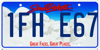 SD license plate 1FHE67