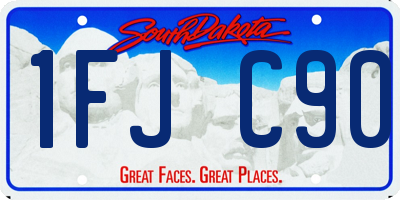 SD license plate 1FJC90