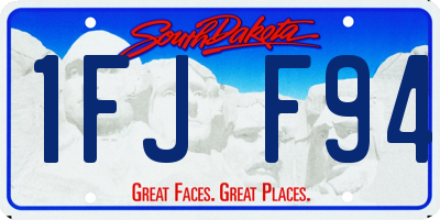 SD license plate 1FJF94
