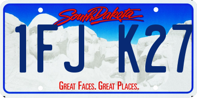 SD license plate 1FJK27
