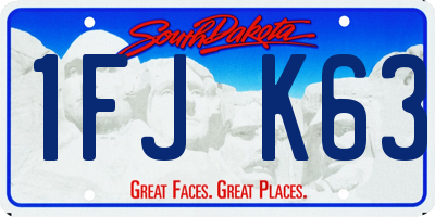 SD license plate 1FJK63