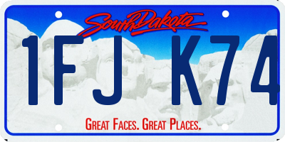 SD license plate 1FJK74