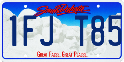 SD license plate 1FJT85