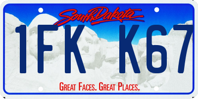 SD license plate 1FKK67