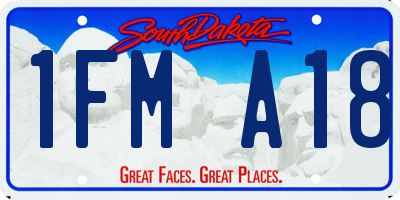 SD license plate 1FMA18