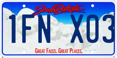 SD license plate 1FNX03