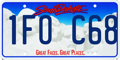 SD license plate 1FOC68