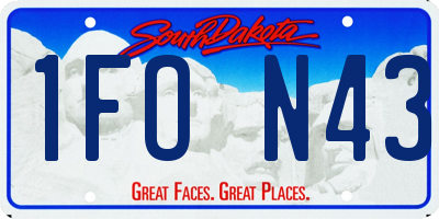 SD license plate 1FON43