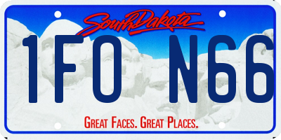 SD license plate 1FON66