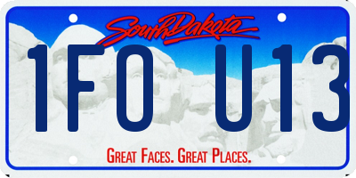 SD license plate 1FOU13