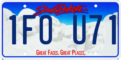 SD license plate 1FOU71