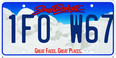 SD license plate 1FOW67