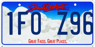 SD license plate 1FOZ96