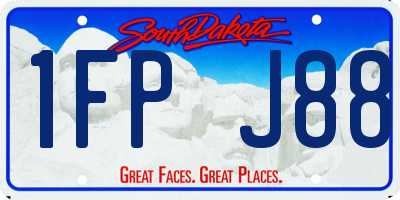 SD license plate 1FPJ88