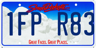 SD license plate 1FPR83