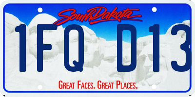 SD license plate 1FQD13