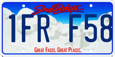 SD license plate 1FRF58