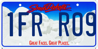 SD license plate 1FRR09