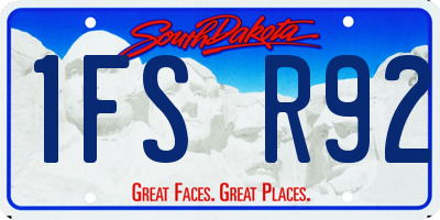 SD license plate 1FSR92