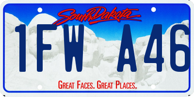 SD license plate 1FWA46