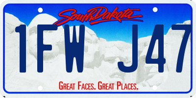 SD license plate 1FWJ47