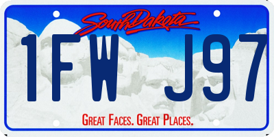 SD license plate 1FWJ97