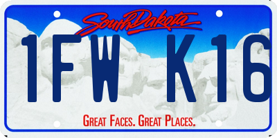 SD license plate 1FWK16