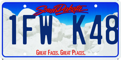 SD license plate 1FWK48